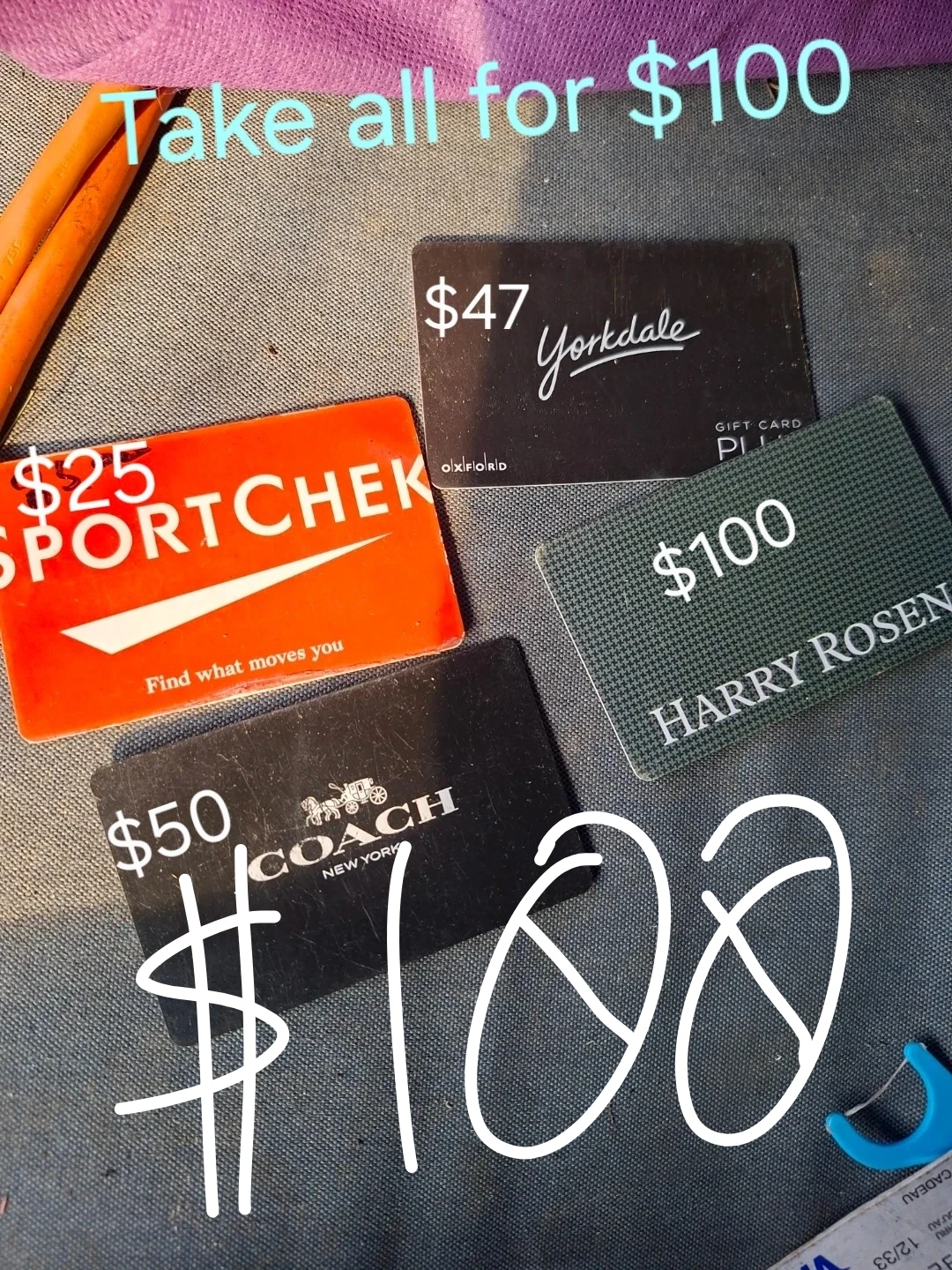 Sport Chek, Yorkdale, Coach, and Harry Rosen Gift Cards