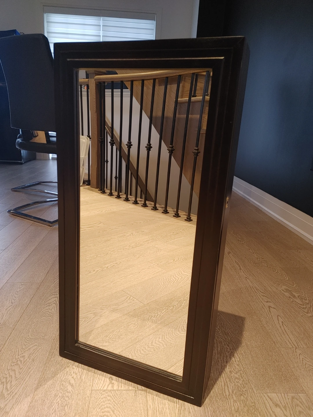 Dark Wood Mirrored Jewellery Cabinet