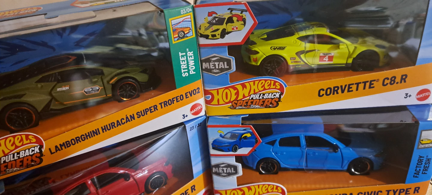 Hot Wheels Pull-Back Speeders Toy Die-Cast Cars x 4 - photo 3