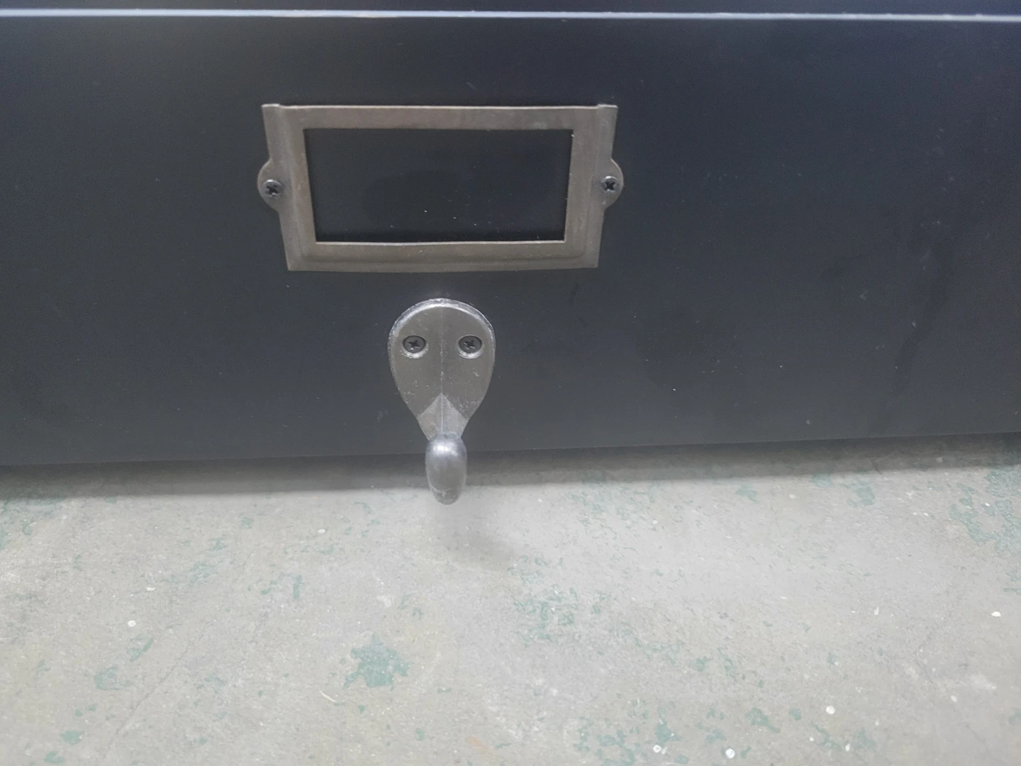 Black Wall Mirror with Shelf and Hooks - photo 2