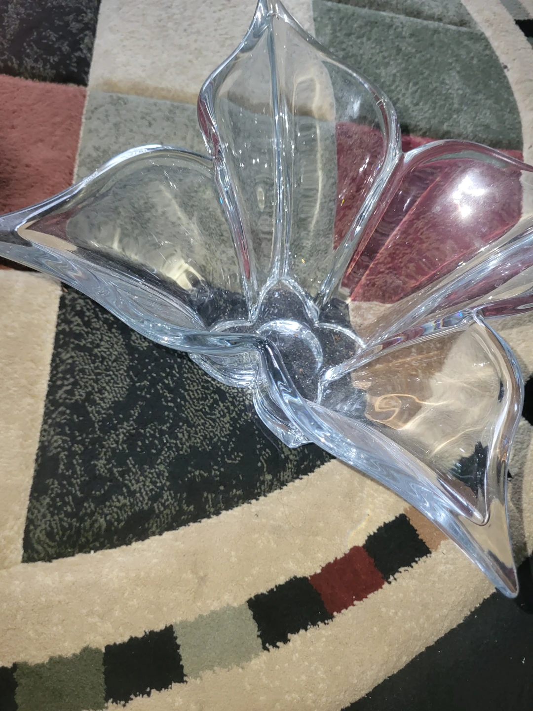Clear Glass Decorative Flower Bowl