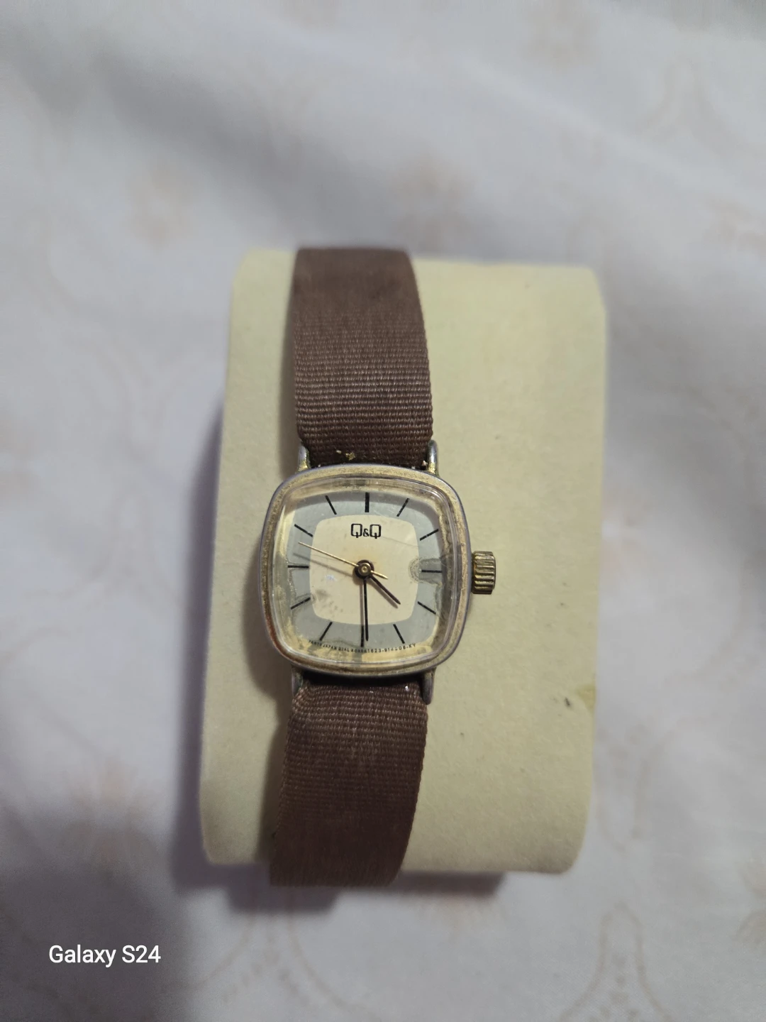 Q&Q Analog Watch with Brown Fabric Strap