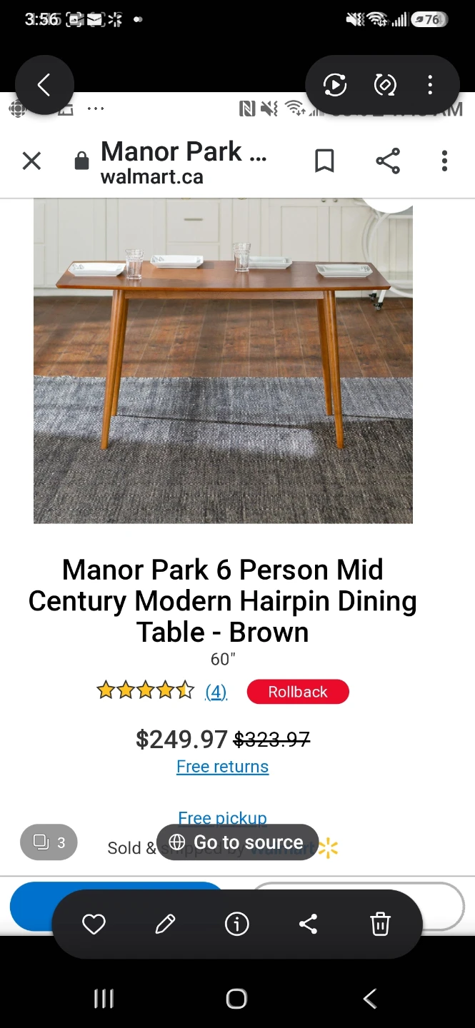 Dining Table with 4 chairs