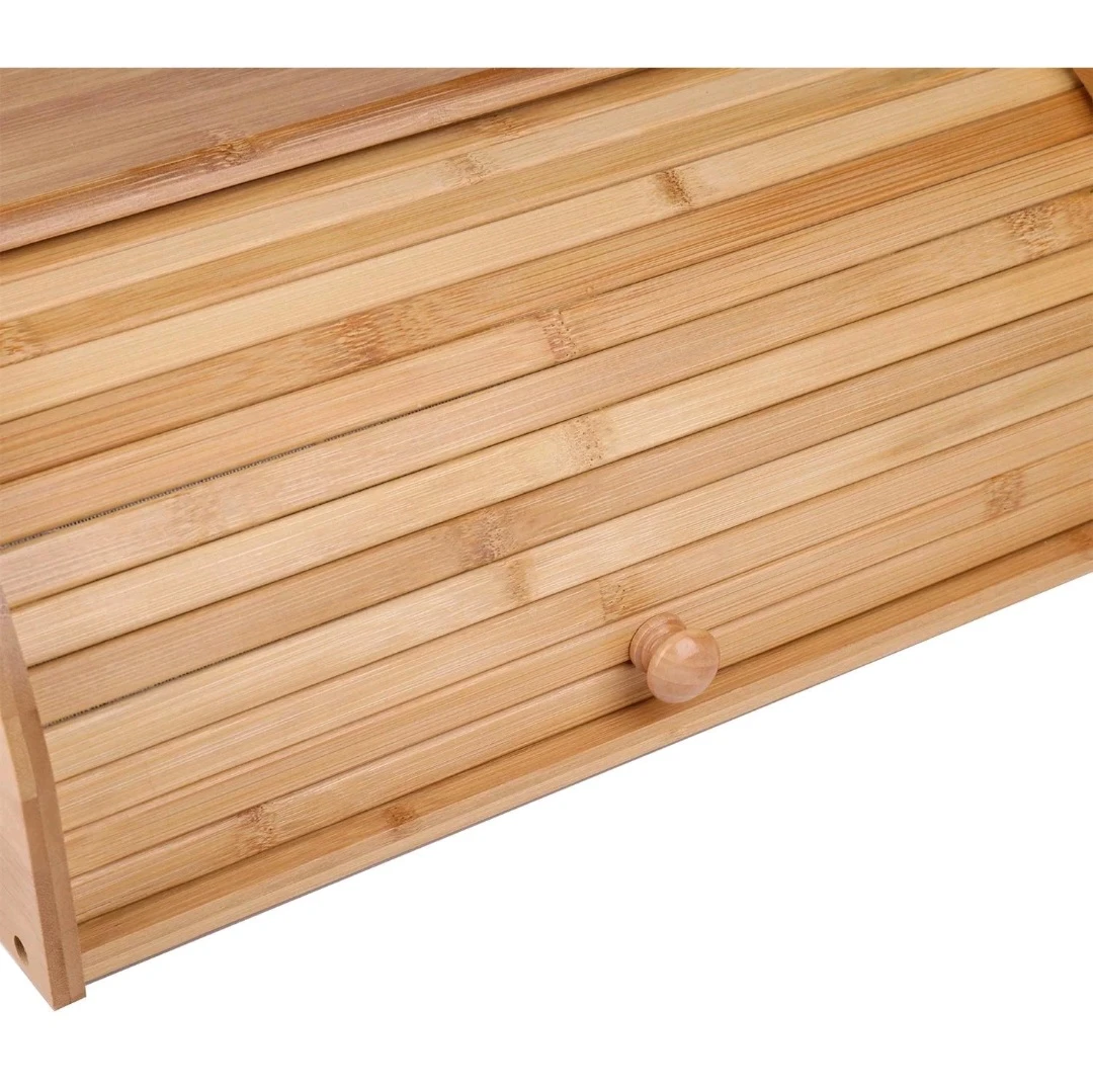 Bamboo Bread Box, Large Natural Roll Wood Bread Box NEW - photo 3