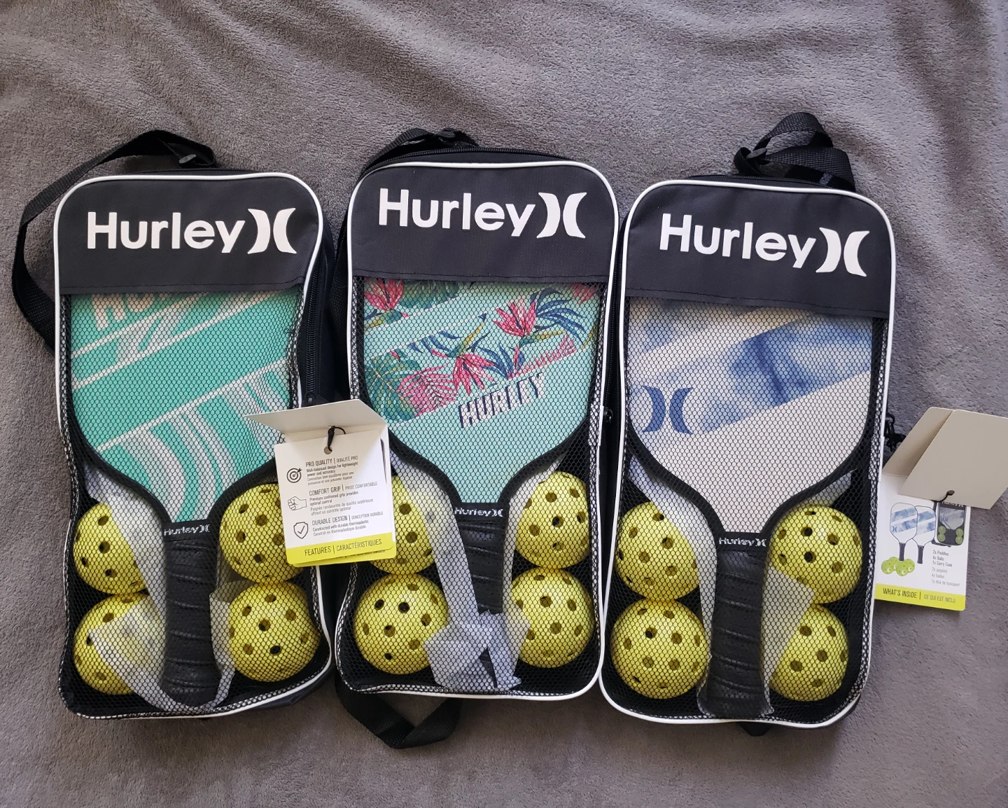 Hurley Pickleball 2 Paddles and 4 Balls Set -