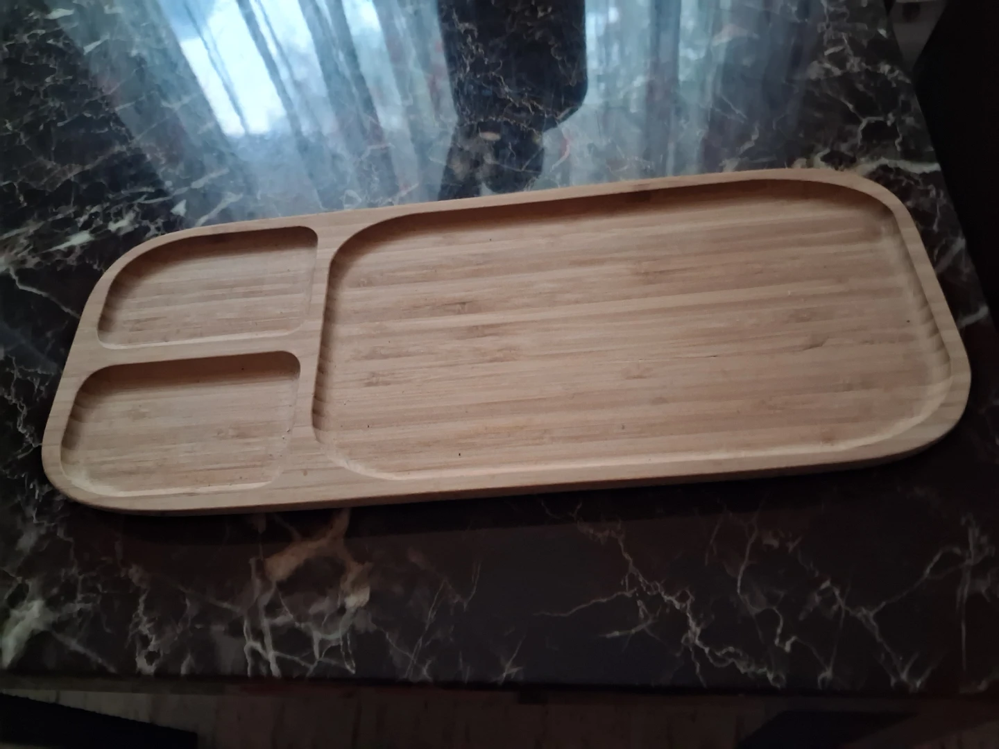 Bamboo Serving Tray with Compartments
