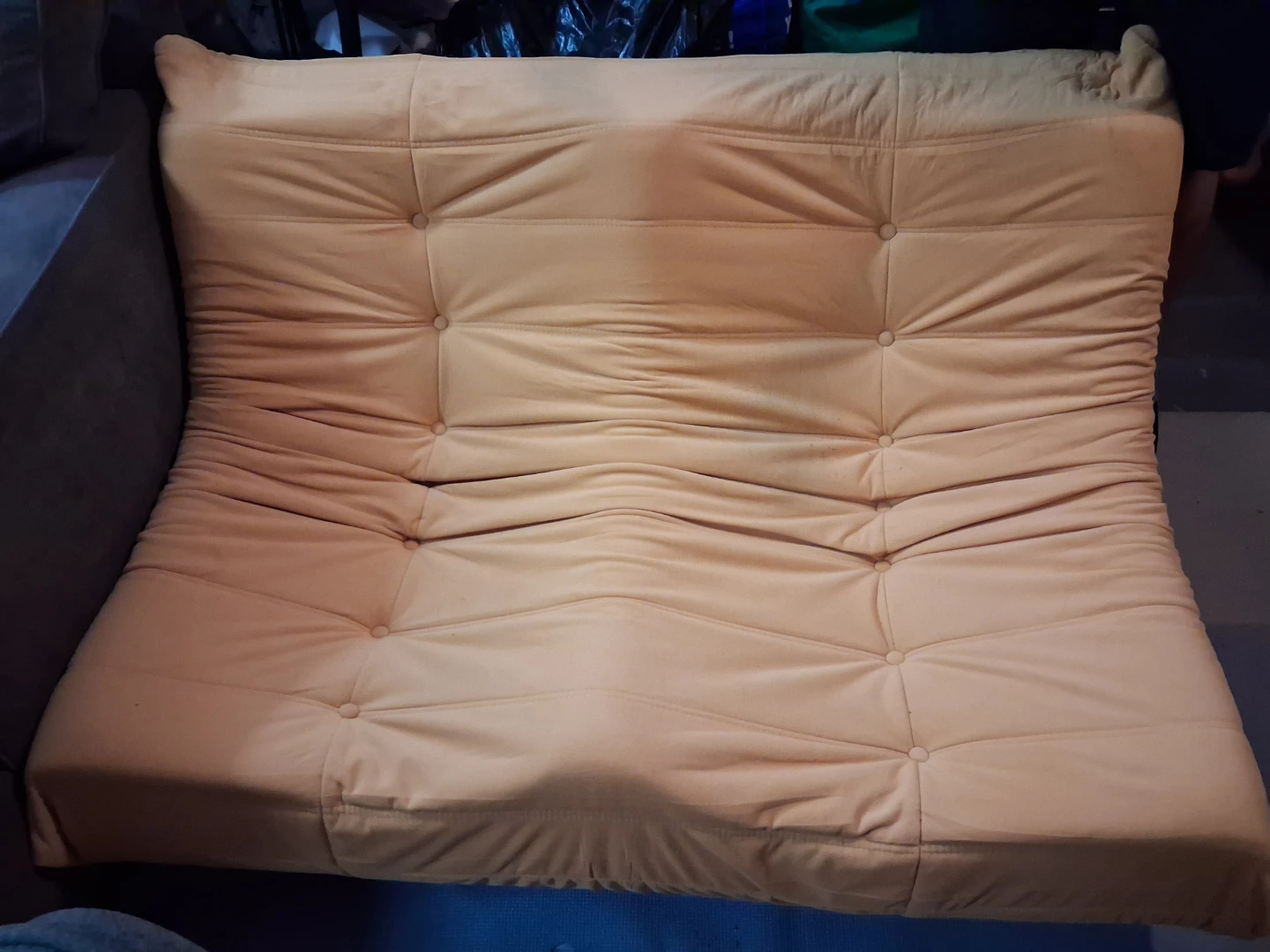 Orange Tufted Futon Sofa Bed - photo 2