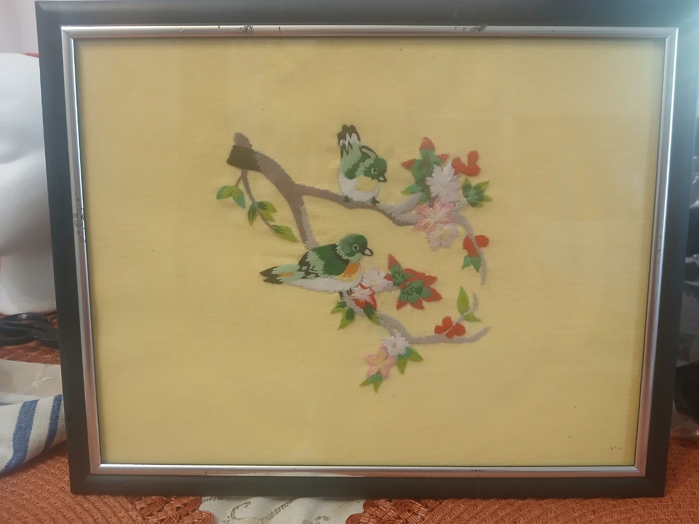 Framed Embroidered Wall Art - Birds and Flowers - photo 4