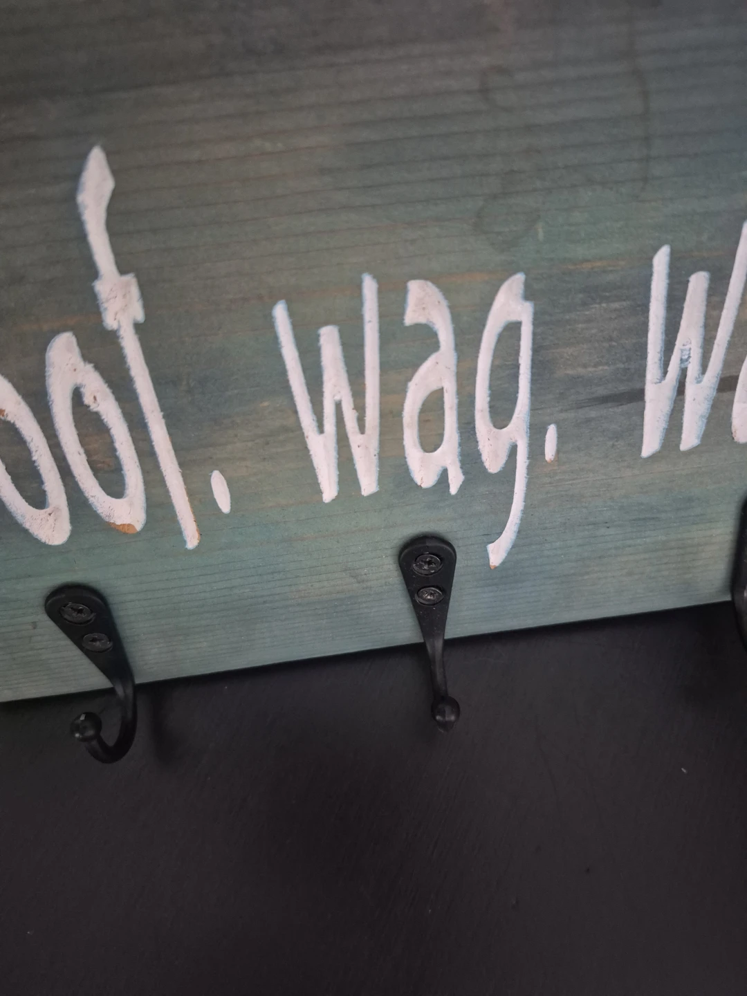 Decorative Wall Hook with "woof. wag. walk." text - photo 2