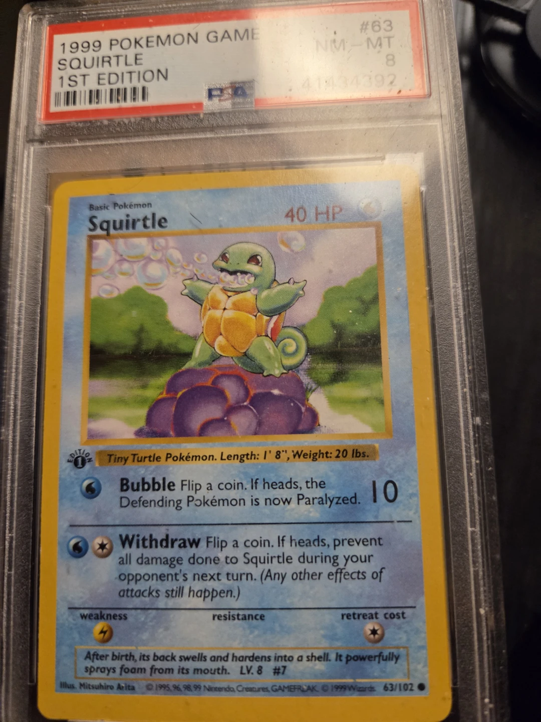 1999 Pokemon Game Squirtle 1st Edition Trading Card