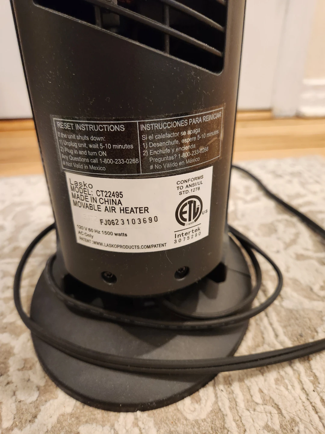 $10 Almost New Lasko Tower Heater - photo 4