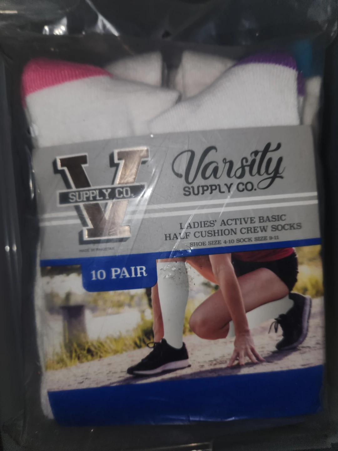 Ladies Half Cushion Crew Socks - 10 Pairs