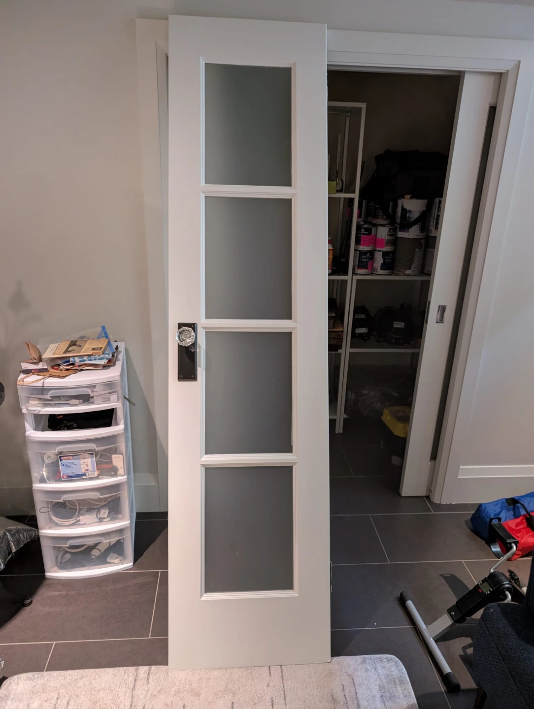 White interior doors with frosted glass panels - photo 2