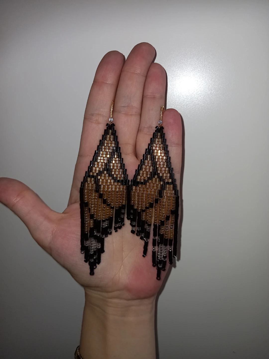 18KGoldPlated 🌟Big Beaded Butterfly Wing Earrings - photo 2