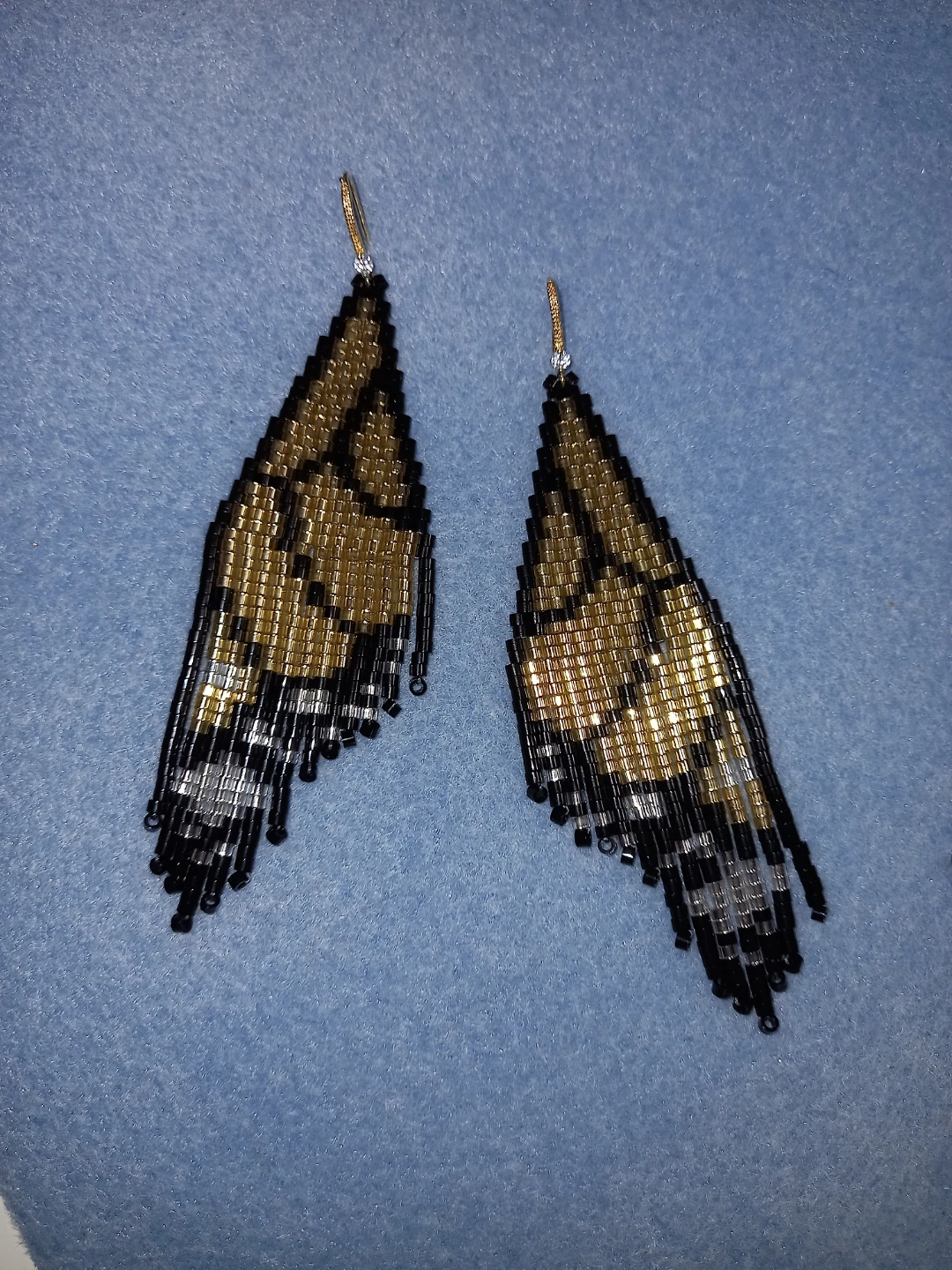 18KGoldPlated 🌟Big Beaded Butterfly Wing Earrings - photo 3