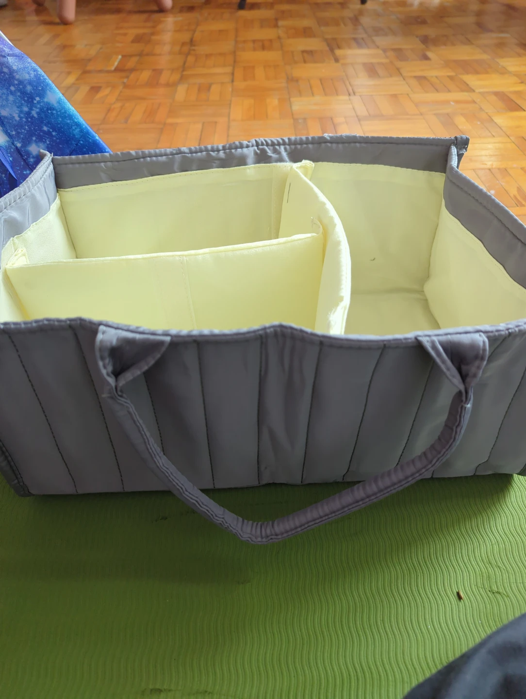 Brand New!! Grey Quilted Organizer Bag with Handles - photo 2