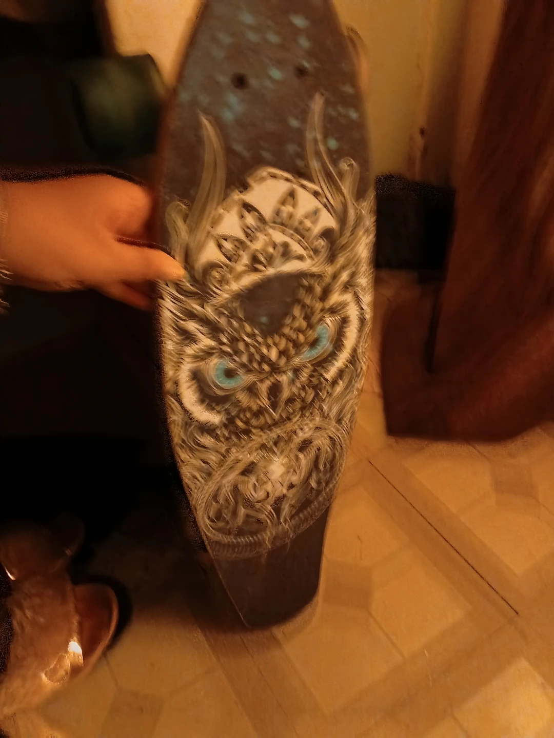 Owl Design Longboard Skateboard