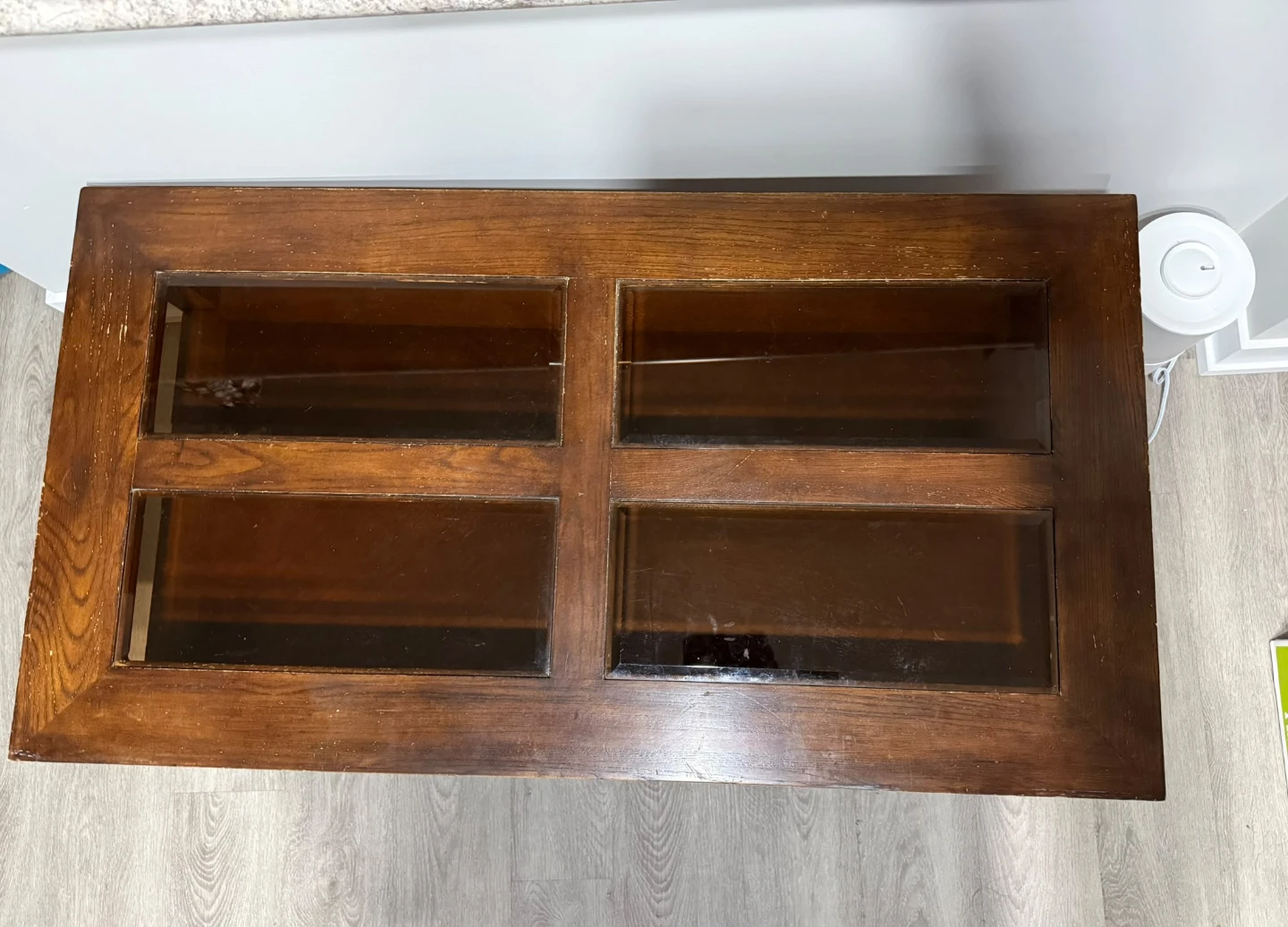 Wooden Coffee Table with Glass Top - photo 3