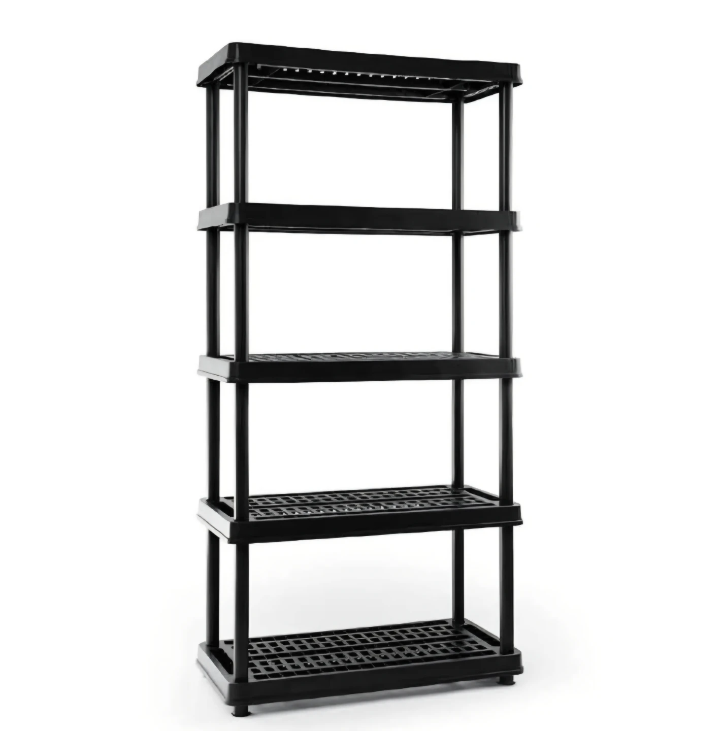 Two, Black 5-Tier Plastic Shelving Units