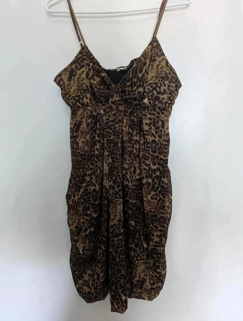 2000's cheetah print cami dress
