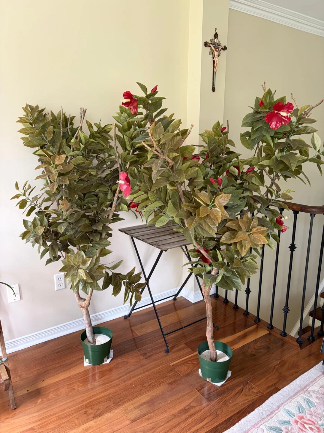 Price for both! Beautiful Artificial Potted Hibiscus Trees