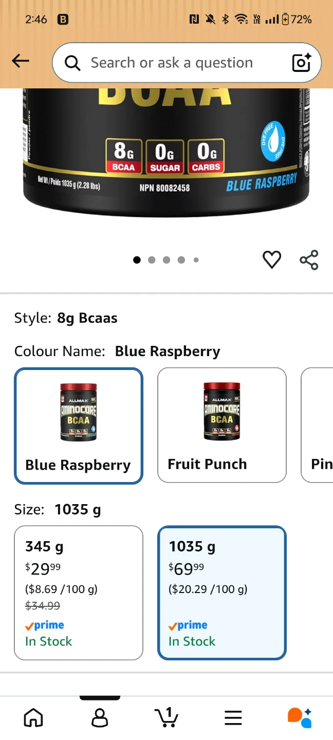 ALLMAX Aminocore BCAA Blue Raspberry 1035 g - photo 2