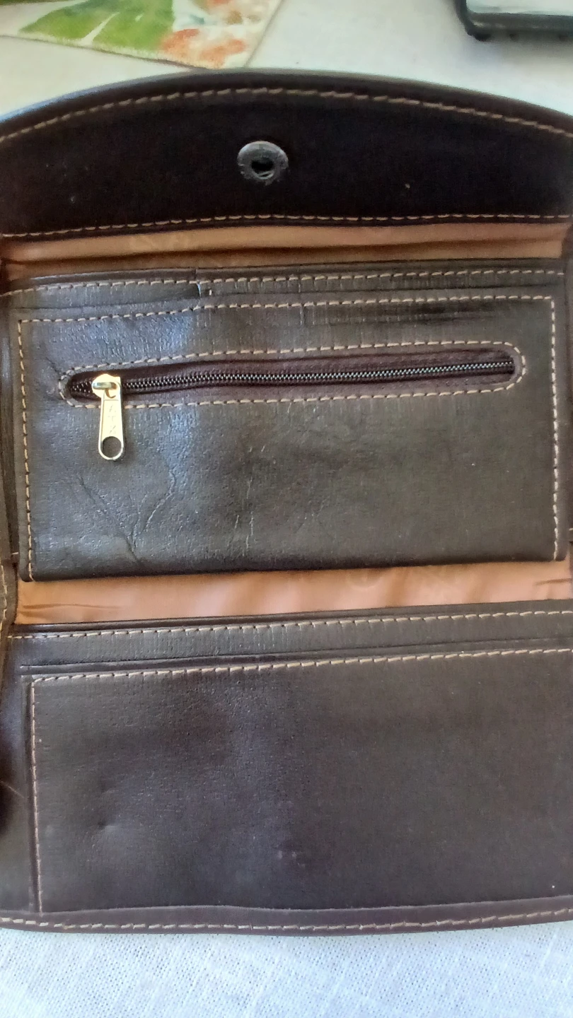 Brown Leather Wallet with Woven Detail - photo 2