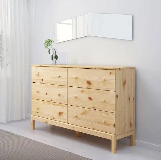 IKEA pine dresser with 6 drawers