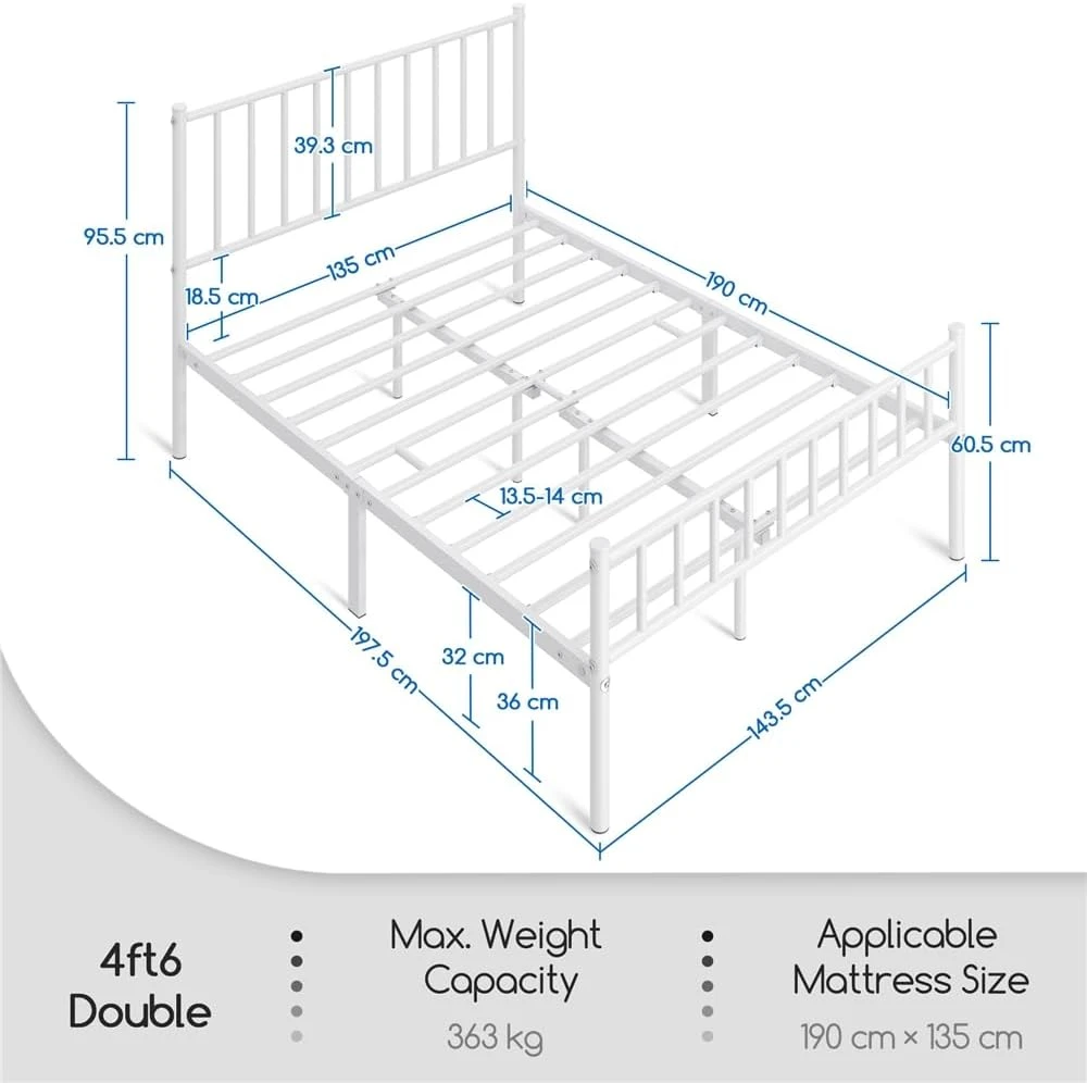 Yaheetech White Metal Bed Frame - photo 2