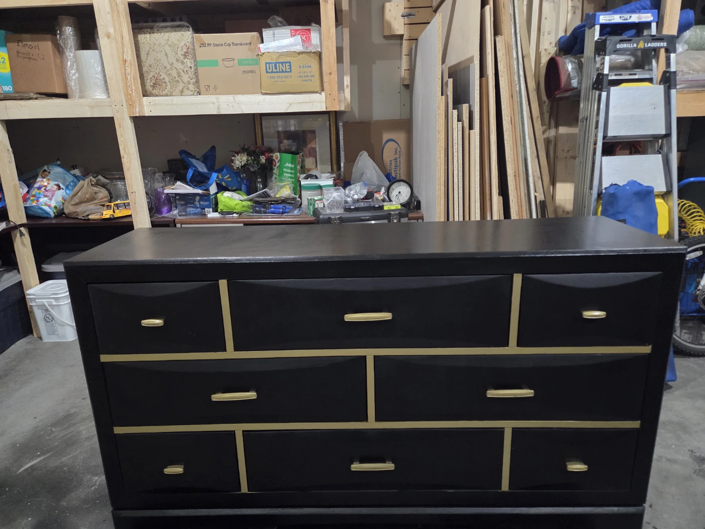 Black Dresser with Gold Accents - photo 2