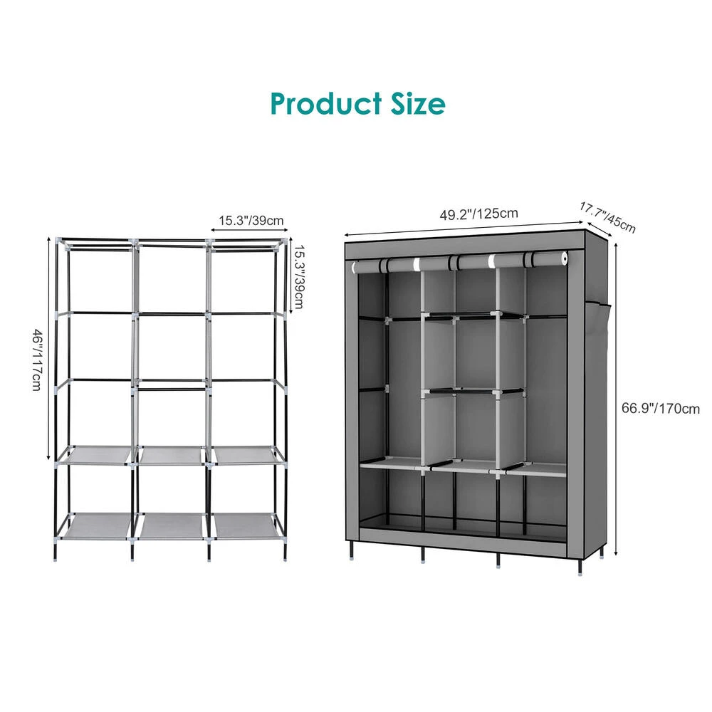 (BRAND NEW) 49" Wide Portable Wardrobe with Cover - photo 3