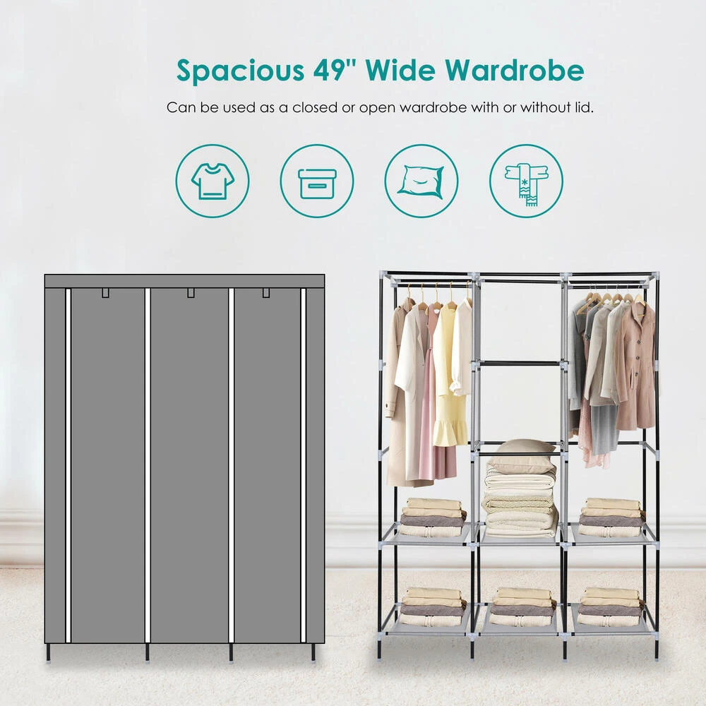 (BRAND NEW) 49" Wide Portable Wardrobe with Cover - photo 4