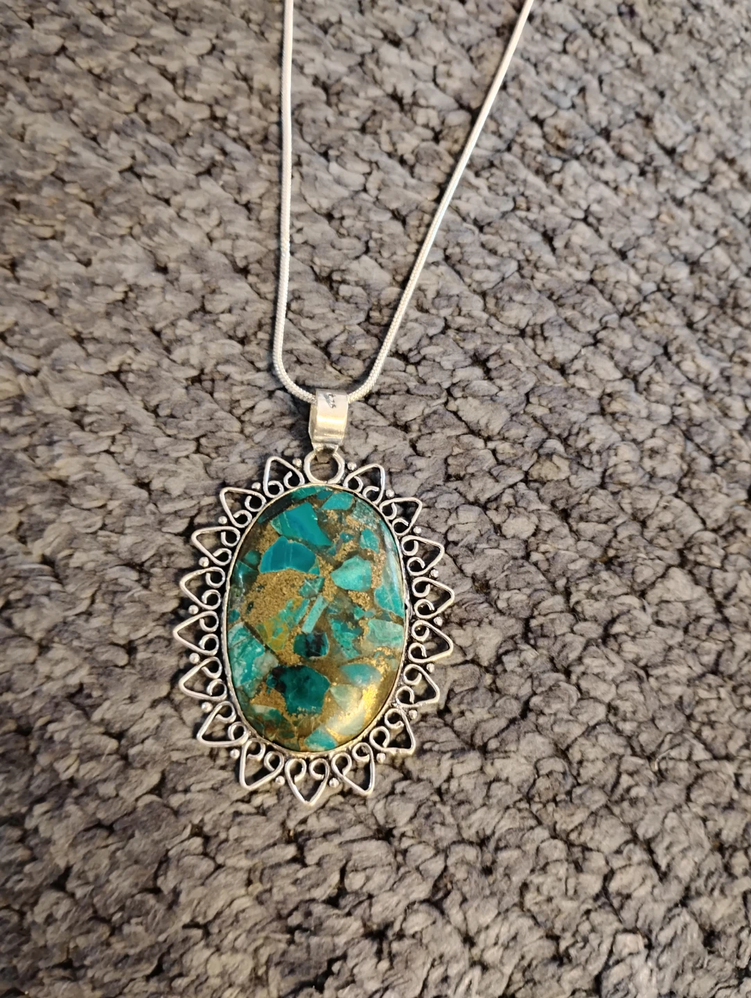 Sterling Silver Oyster Turquoise Necklace