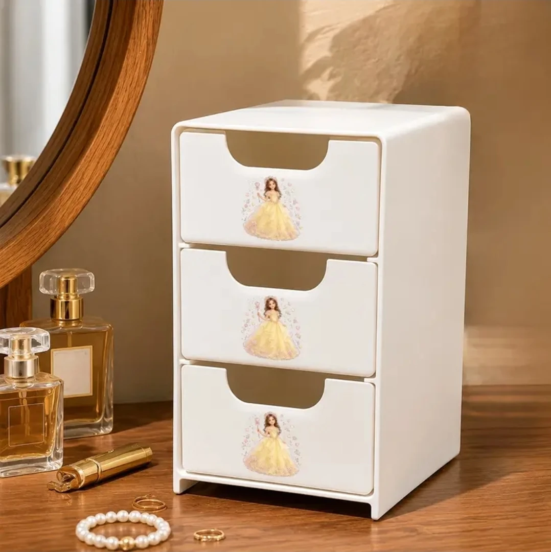 3-Drawer Desk Organizer with Princess Design