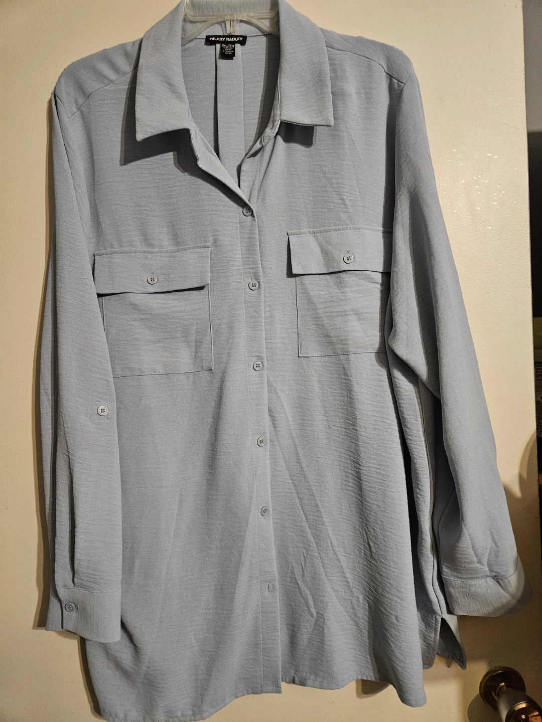Hilary Radley Blue Long Sleeve Shirt Size L