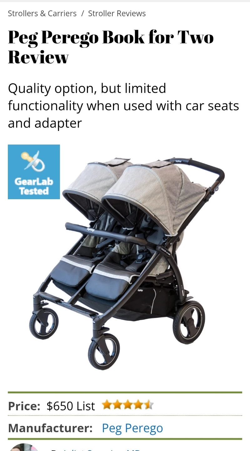Peg Perego Book for Two Double Stroller