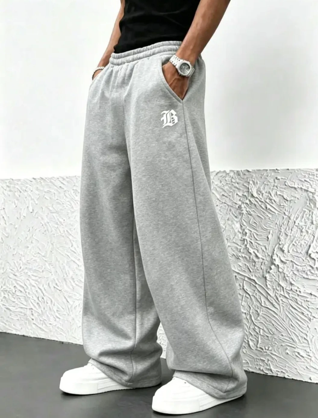 Brand New Grey Sweatpants with Embroidered Logo