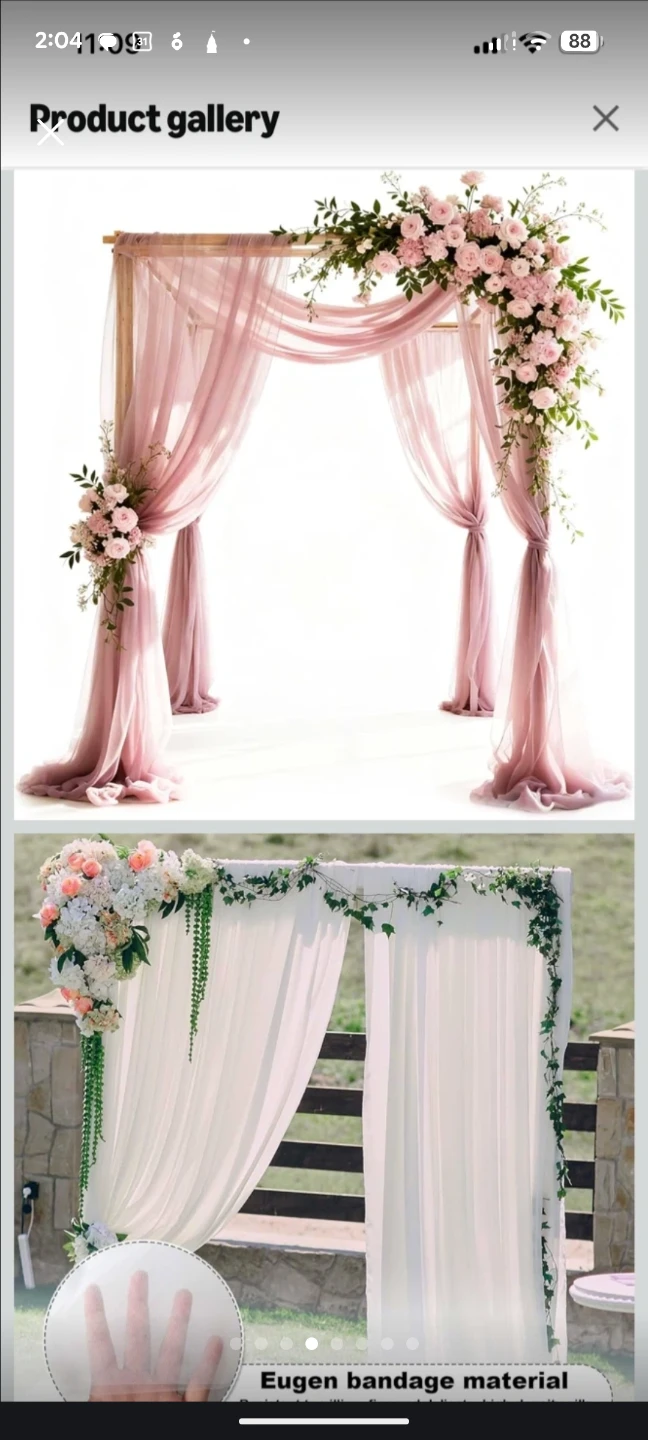 Brand New!! White Sheer Polyester Backdrop Curtains
