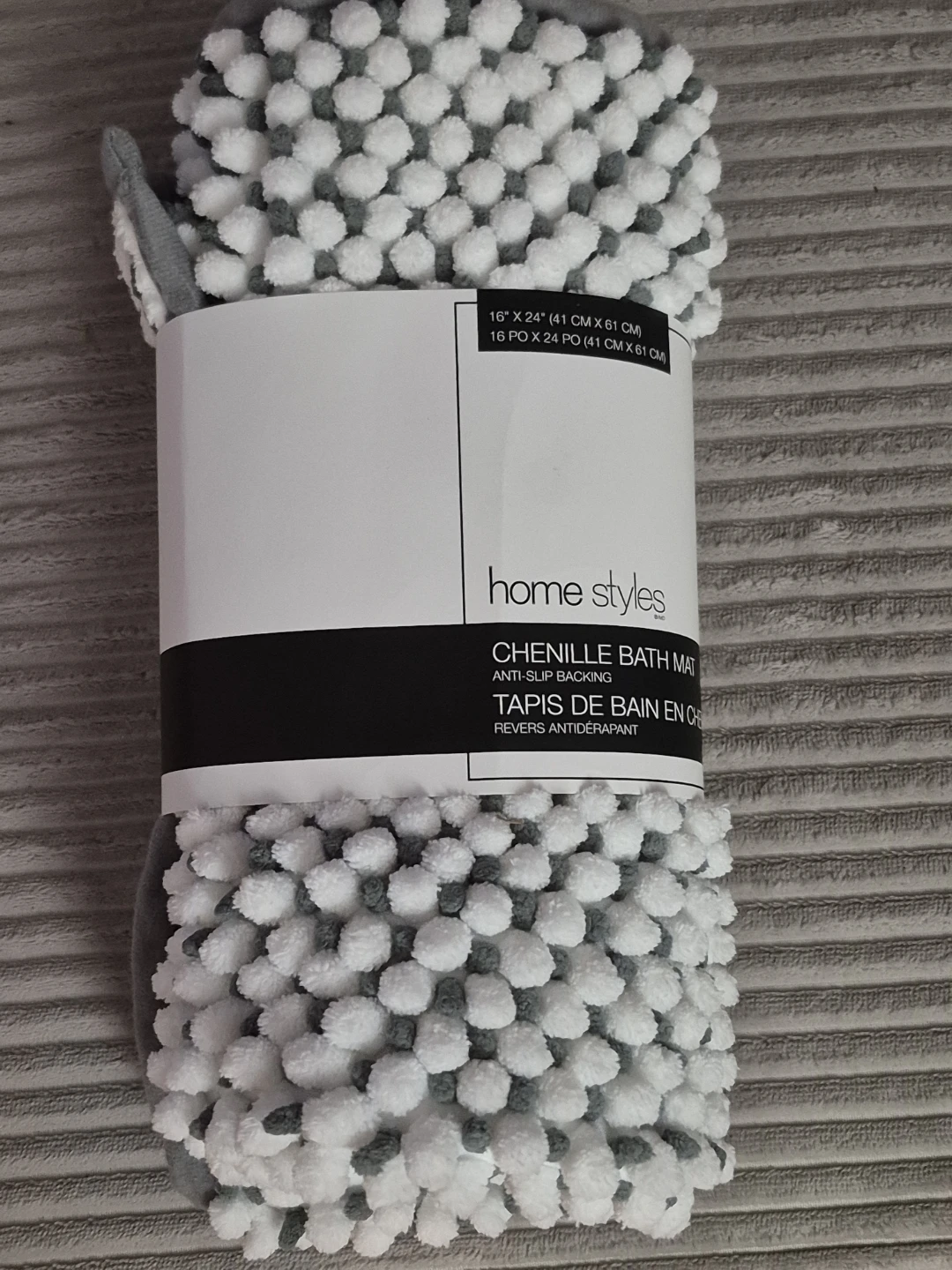 BN)Home Styles Chenille Bath Mat - Grey - photo 2