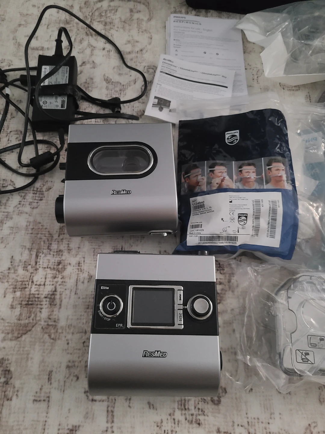 ResMed CPAP Machine with Philips Respironics Mask & Accessories - photo 3