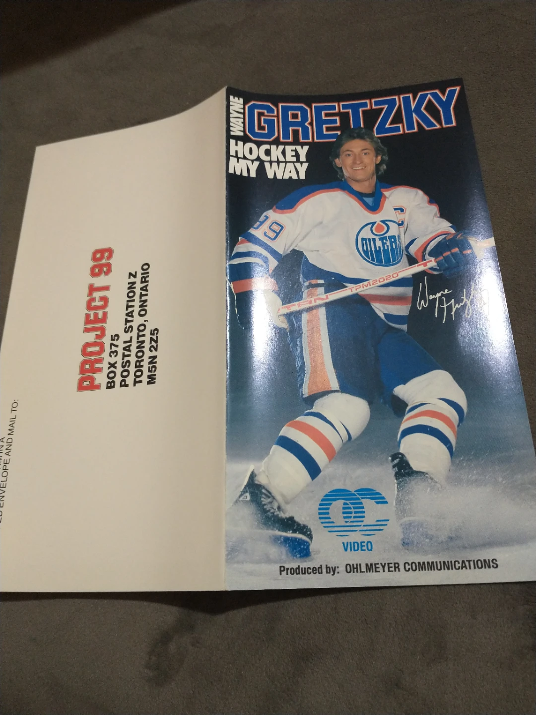 1980s Wayne Gretzky Hockey My Way VHS Insert Cover