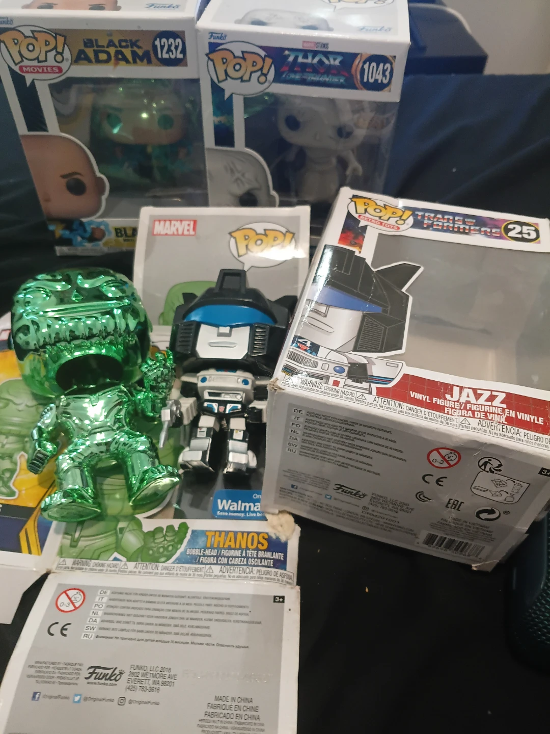 Funko Pop! Vinyl Figures: Jazz, Thanos, Black Adam & Thor