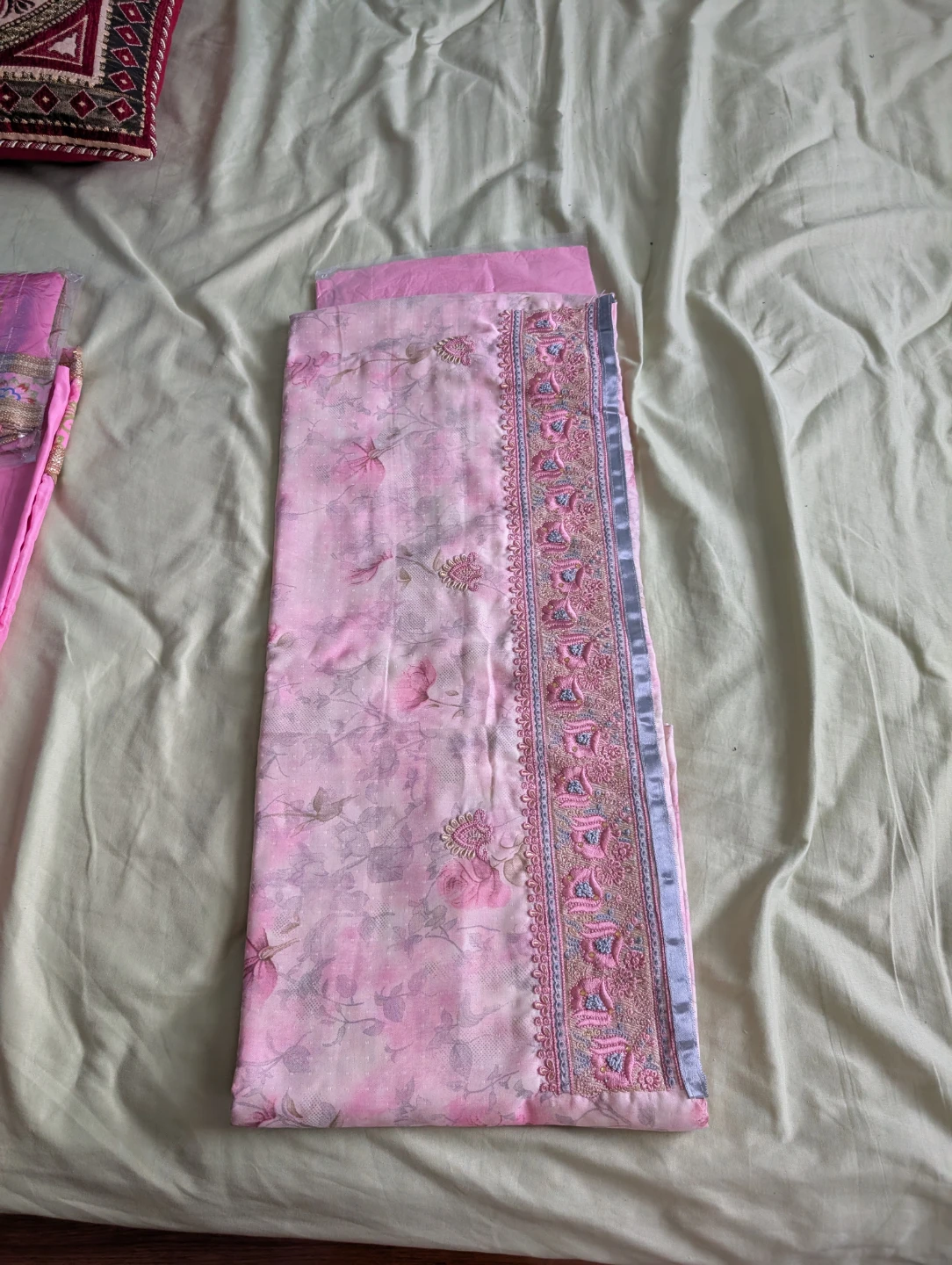 Pink Embroidered Shalwar Kameez Suit Unstitched $80 for 4 suits - photo 2