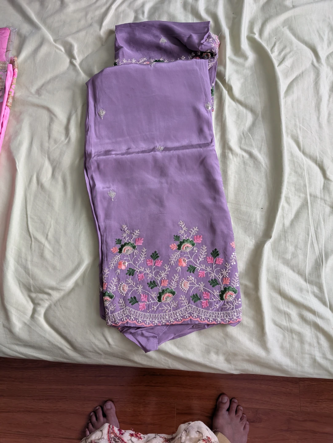 Pink Embroidered Shalwar Kameez Suit Unstitched $80 for 4 suits - photo 4