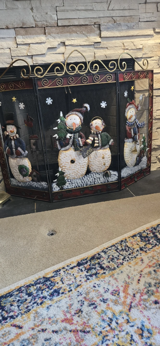 Snowman Fireplace Screen