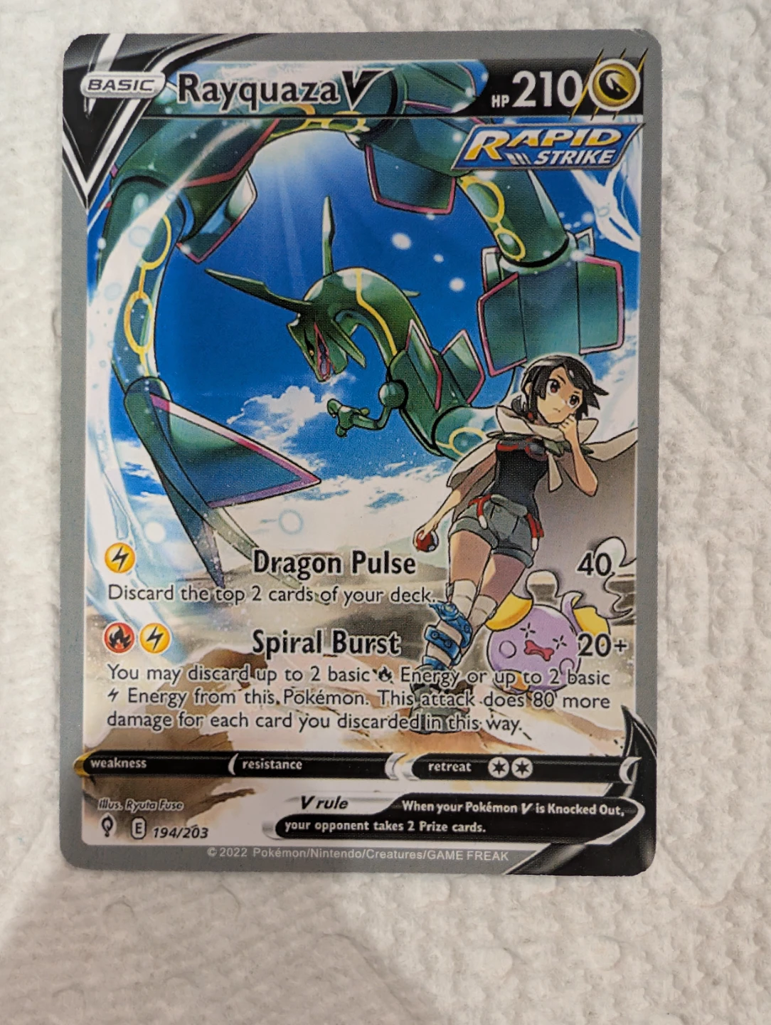 Rayquaza V ( Alternate Full Art ) :  Evolving Skies - photo 3