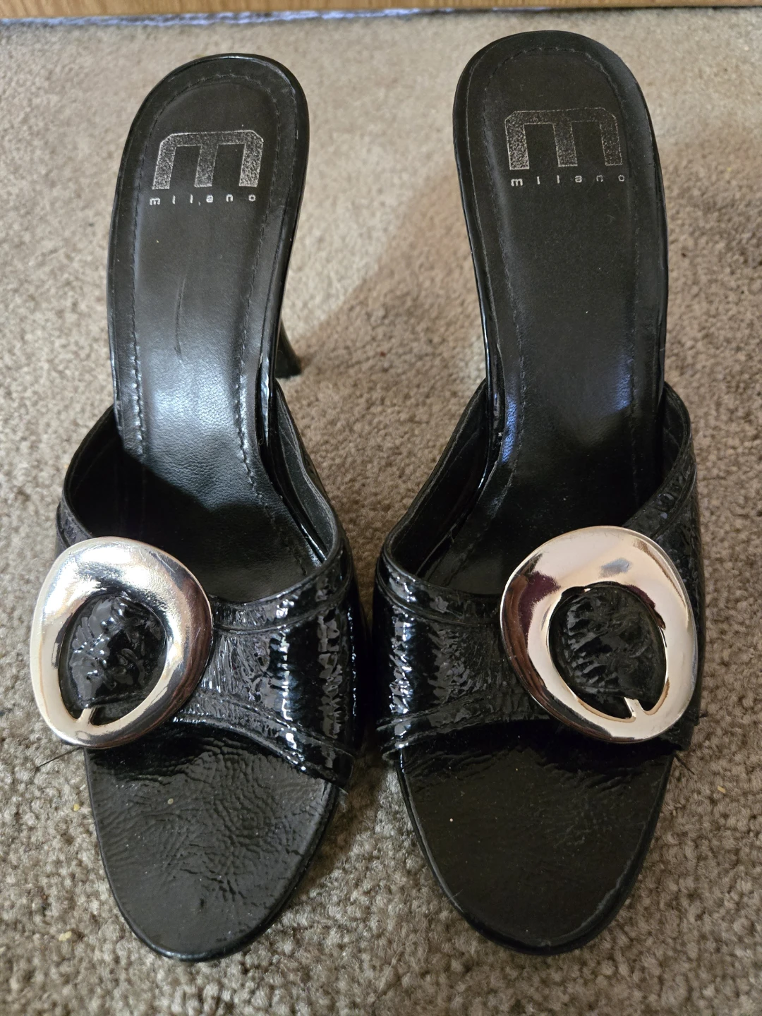 Milano Black Patent Heels Size 7.5