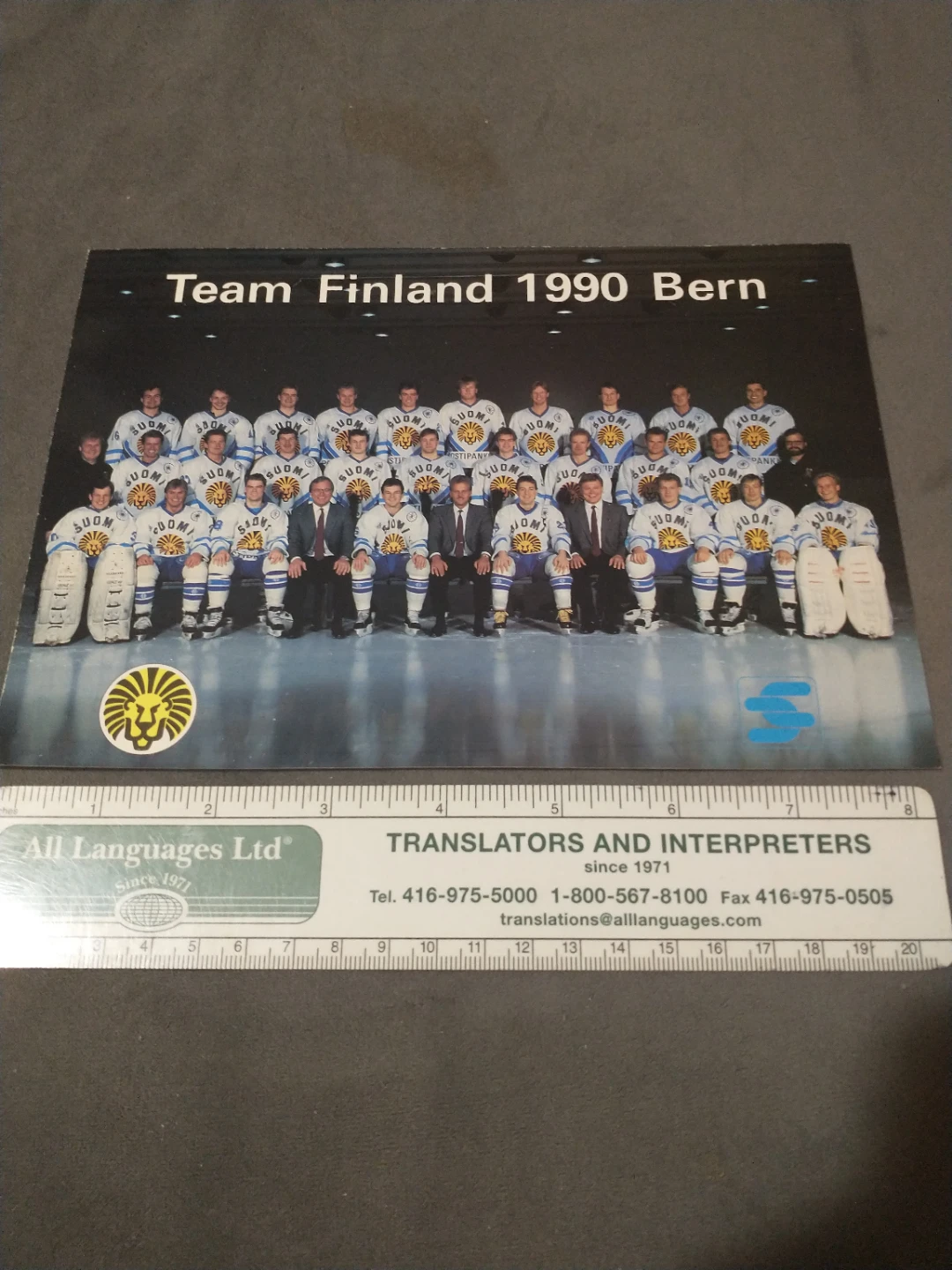 Team Finland 1990 World Hockey Championships Team Postcard - photo 2