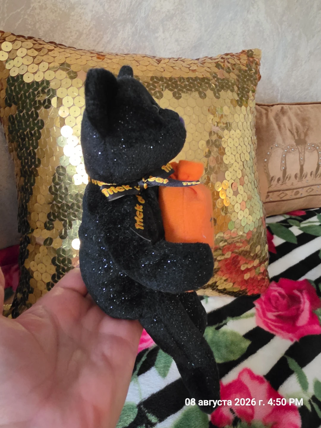 Black Halloween Bear with "Trick or Treat" Bag - photo 2