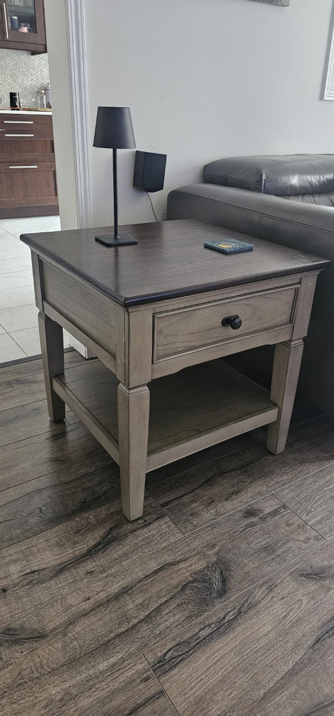 Wooden End Table with Drawer - photo 3